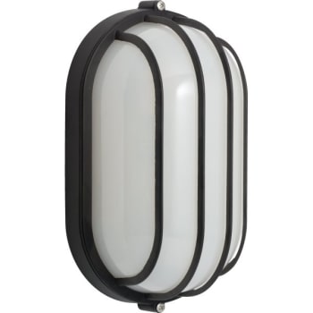 Seasons® 6.5 in 9 Watt Outdoor LED Flush-Mount Oval Wall Light (Black)