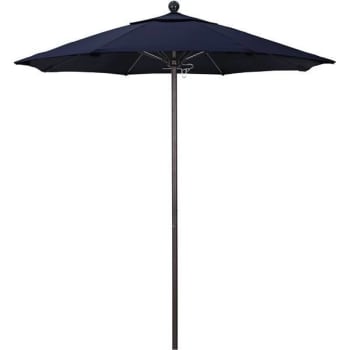 Image for California Umbrella 7.5 Ft. Bronze Aluminum Patio Umbrella W/ Fiberglass Ribs In Navy Blue Sunbrella from HD Supply