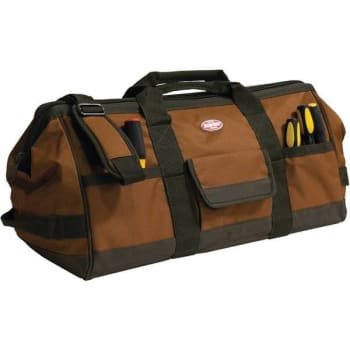 Image for Bucket Boss Gatemouth 24 in. Tool Bag in Brown and Green w/ 36 Pockets from HD Supply