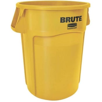 Image for Rubbermaid Commercial 44 Gal. Brute Round Vented Trash Can (Yellow) from HD Supply