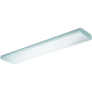 Lithonia Lighting® 4' Two-Light, Linear Fluorescent w/ 32W, T8, Clear Acrylic in White Enamel Steel Base