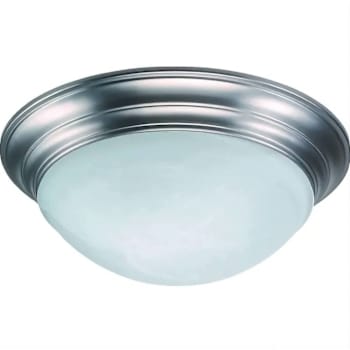 Seasons 14-Inch Dome 2-Light 60w Incandescent Flush Mount Light, Satin Nickel