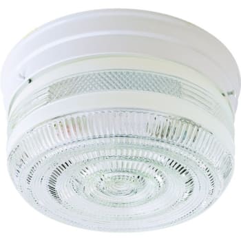 10 in 2-Light Drum Flush-Mount Ceiling Light Fixture (White)