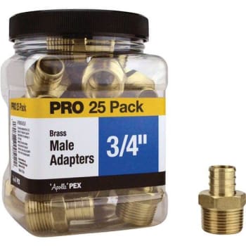 Image for Apollo 3/4 In. Brass PEX-B Barb X Male Pipe Thread Adapter PRO Pack from HD Supply