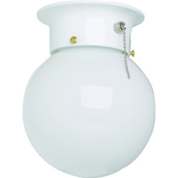 6 in 1-Light Globe Glass Flush-Mount Ceiling Light Fixture (White)