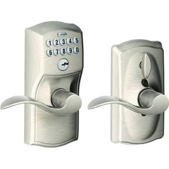 Image for Schlage Keypad Entry Flex Lock Plymouth Flair Door Lever (Satin Nickel) from HD Supply