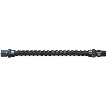 Watts 3/8 In. Od 1/4 In. Id 3/8 In. Mnpt X 1/2 In. Fnpt 18 In. Long Black Coated Gas Hearth Connector