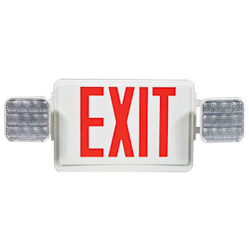 Maintenance Warehouse® LED Combo Exit/Emergency Fixture, Battery Backup, Red, Package Of 2