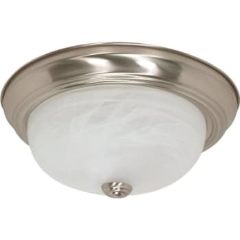 Seasons® 13-1/4 in 2-Light Round Flush-Mount Ceiling Light Fixture (Brushed Nickel)