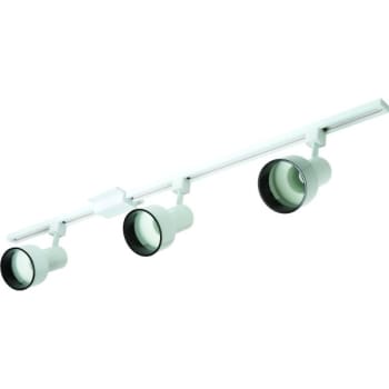 Satco® Three-Light Halogen Track Light Fixture, Adjustable, White
