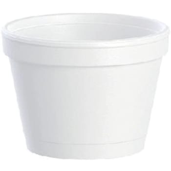 Dart J Cup 4 Oz. White Squat Insulated Foam Food Container (1000-Case)