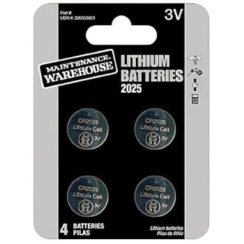 Image for Maintenance Warehouse Cr2025 Button Cell Lithium Battery Package Of 4 from HD Supply