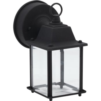Image for Seasons® 4.5 x 8.5 in Outdoor LED Cube Porch Lantern w/ Clear Glass (Black) from HD Supply