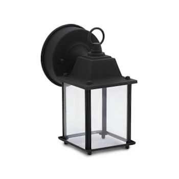 Seasons 4.5 X 8.5 In Outdoor Led Cube Porch Lantern W/ Clear Glass Black