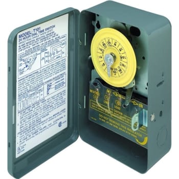Intermatic 24 Hr 125 Volt 40 Amp Mechanical Timer w/ 2-Pole and 1-Pole Single Throw