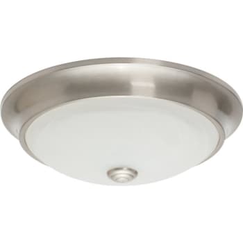 Image for Seasons® 13" Round LED w/ 15W, Alabaster Glass in Satin Nickel Detail from HD Supply