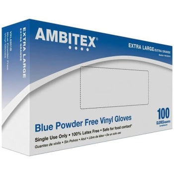 Image for Ambitex X-Large Blue Vinyl Powder-Free General Purpose Gloves (100-Pack) from HD Supply