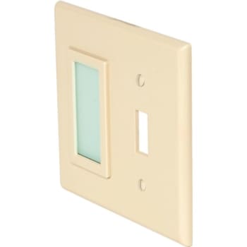 Image for Sidelite Limelite 1-Gang Toggle Switch/night Light Decorative Rocker Plate (Ivory) from HD Supply