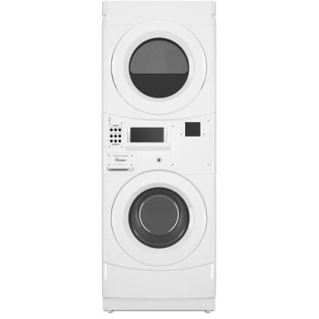 Whirlpool® Energy Star® Commercial Stacked 3.1 Cu. Ft. Washer And 6.7 Cu. Ft. Dryer In White, Card Reader Ready