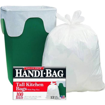 13 Gal. White Trash Bags (100-Pack)