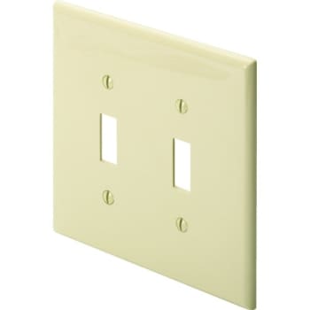 Image for Hubbell 2-Gang Plastic Toggle Wall Plate (25-Pack) (Ivory) from HD Supply