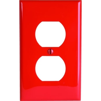 Image for Hubbell 1-Gang Standard Receptacle Wall Plate (1-Pack) (Red) from HD Supply