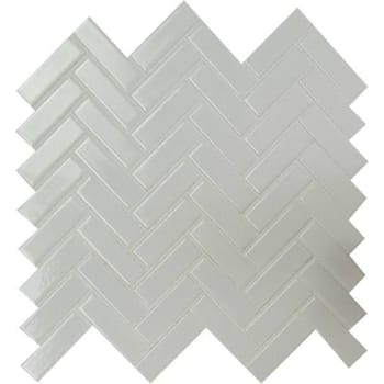 Msi Herringbone 13 In. X 13 In. Glossy Porcelain Patterned Look Floor And Wall Tile (White) (15-Case)