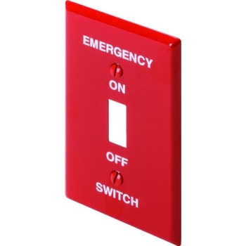 Image for Titan3 1-Gang Standard Metal Emergency Toggle Wall Plate (Red) from HD Supply