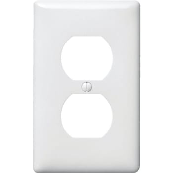 Image for Hubbell 1-Gang Mid-Size Receptacle Wall Plate (25-Pack) (White) from HD Supply
