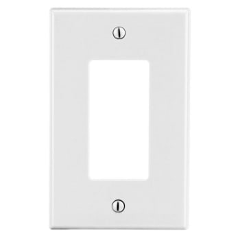 Hubbell 1-Gang Mid-Size Decorator Thermoplastic Wall Plate (25-Pack) (White)