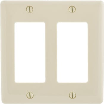 Image for Hubbell 2-Gang Polycarbonate Mid-Size Wall Plate (25-Pack) (Ivory) from HD Supply