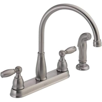Image for Delta Foundations 2-Handle Standard Kitchen Faucet With Side Sprayer (Stainless Steel) from HD Supply