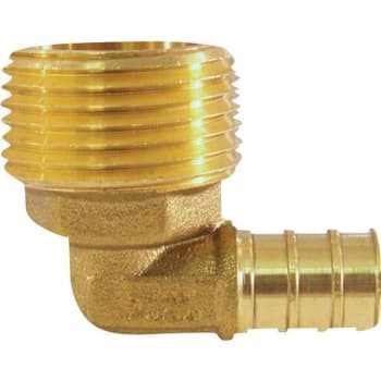Image for Apollo 1/2 Ft. Brass PEX-B Barb X 3/4 Ft. Male Pipe Thread Adapter 90-Degree Elbow from HD Supply