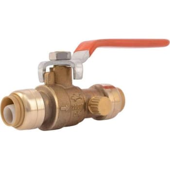 Sharkbite 1/2 In. Push-To-Connect Brass Ball Valve W/ Drain
