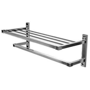 Preferred Bath Primo Rectangle Towel Shelf 24" With Bar Stainless Steel
