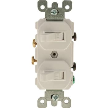 Leviton 120/277v 15a 1-Pole Duplex Style Comm Grade Ac Combo Toggle Switch (White)
