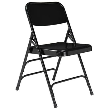 National Public Seating Stackable Steel Folding Chair (Black)