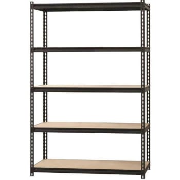 Image for Iron Horse 48 in. W x 72 H x 18 in. D Riveted Steel Shelving 5-Shelf Unit (Black) from HD Supply