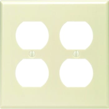 Image for Hubbell 2-Gang Plastic Receptacle Wall Plate (25-Pack) (Ivory) from HD Supply