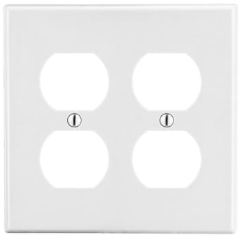 Image for Hubbell 2-Gang Plastic Receptacle Wall Plate (25-Pack) (White) from HD Supply