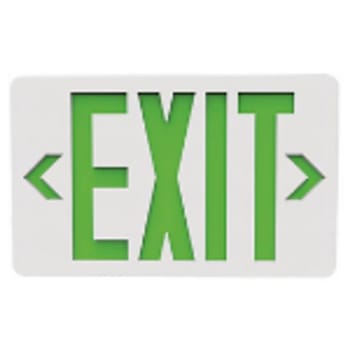 Image for Halco Evade 120 V/277 V Integrated Led White w/ Green Exit Sign from HD Supply