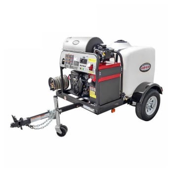 Simpson Trailer 4000 Psi 4.0 Gpm Gas Hot Water Pressure Washer W/ V-Twin Engine