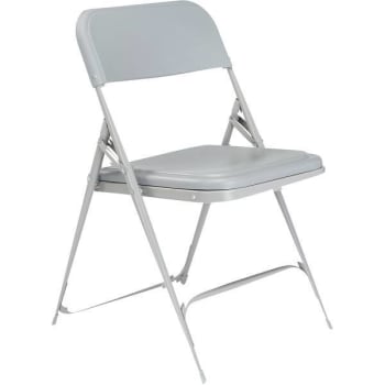 Image for National Public Seating Outdoor Plastic Seat Stackable Folding Chair (Grey) from HD Supply