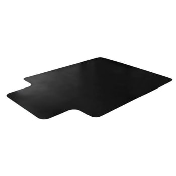 Floortex Advantagemat® Black Vinyl Lipped Chair Mat For Carpets - 45" X 53"