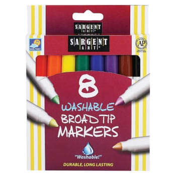 Image for Sargent Art® 8-Color Felt Super Tip Washable Markers, Package Of 8 from HD Supply