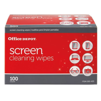 Image for Office Depot Sealed Wrapper Screen Cleaning Wipes Package Of 100 from HD Supply