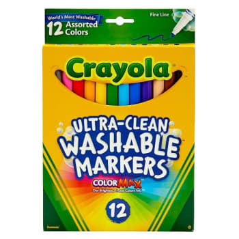 Image for Crayola® 12-Assorted Colors Fine Point Washable Marker Set, Box Of 12 from HD Supply