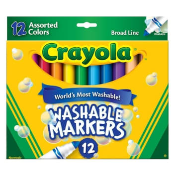 Image for Crayola® 12-Assorted Colors Broad Line Washable Markers, Box Of 12 from HD Supply