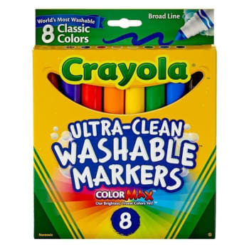 Image for Crayola® Classic Colors Broad Point Washable Markers, Package Of 8 from HD Supply