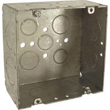 Image for Raco 4-11/16 Square Box Welded 2-1/8 In. Deep With 8 In. Ko' And 3 In. Tko' Raised from HD Supply